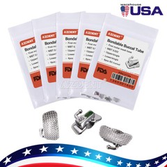 AZDENT Dental Orthodontic Bondable Buccal Tubes MBT/Roth 022 1st Molar Non-Conv