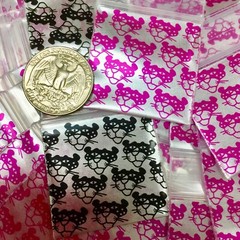 BaggiesSince1987- 1515 ZipSeal DesignBags 100PCS BUNNY PEARL RED SILVER 👀DETAIL