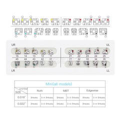 20PCS/PACK Dental Orthodontic Metal Brackets Braces Roth Slot.022 Hooks 345