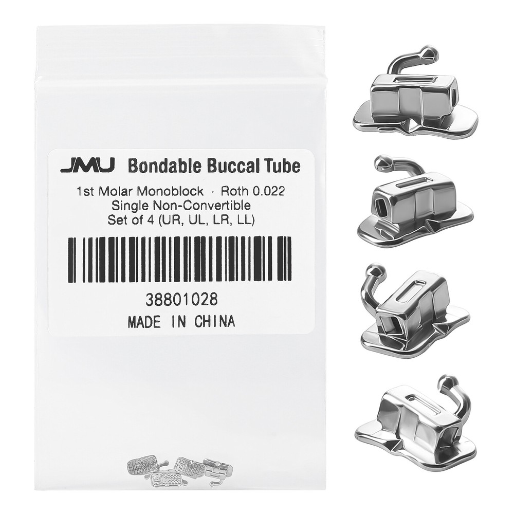 Dental Bondable 1st/ 2nd Molar Buccal Tubes MBT/Roth 0.022 Mesh Base
