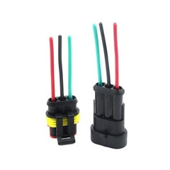 1-6 Pin Waterproof Male/Female Connectors Attached Wire Cable Colors Plug Sealed