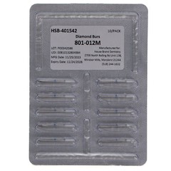 House Brand Dentistry 401542 FG 801-012M Round Medium Grit Diamond Burs 10/Pk