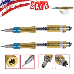 1-4 x NSK Style Dental Straight Nosecone Handpiece / Air Motor 4-Holes Slow Gold