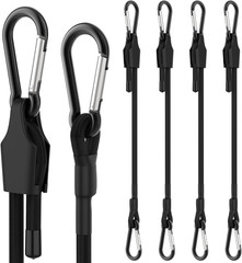 36 Inch Adjustable Bungee Cords with Carabiner Hooks, 4 Pack Heavy Duty Outdoor
