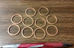 QTY-10 147-0033 Onan COPPER Gasket 27mm x 22.29mm x 1.60mm thick NOS