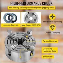 Lathe Chuck K72-125 5″ 4 Jaw Independent LATEST TECHNOLOGY BARGAIN SALE PRO