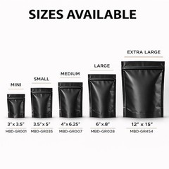 100 Pack 1g Smell Proof Foil Mylar Bags 3” x 3.5” Mix Designs Zip Bags