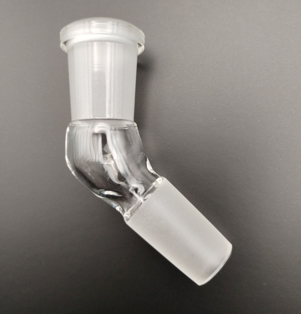 B Quality 14mm 45 Degree Angle Glass Ground Joint Attachment Adapter GonG Elbow