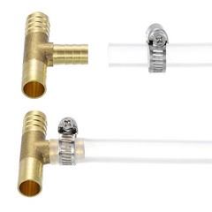 5pcs Brass Hose Barb Fittings 3-Way Tee 5/8″ x 5/8″ x 5/8″ Barbed