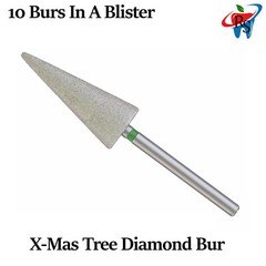 Dental FG Diamond Burs Drill High Speed Handpiece X-Mas Tree Cone 10pcs Pack