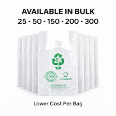 3 Mil Reusable Clear T-Shirt Grocery Bags 1/6 Size 11.5×6.5×21 Heavy Duty Bulk