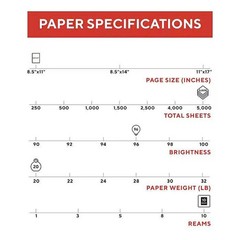 TRU RED Multipurpose Paper 8.5 x 11 – 20 lbs – 500 Sheets, 10 Reams