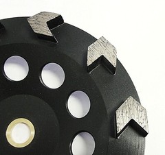 Pack of 10, 7” Arrow Segment Concrete Grinding Cup Wheel with 25/30 Grit Diamond