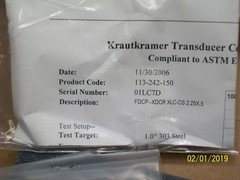 NEW GE INSPECTION TECHNOLOGIES 113-242-150 , FDCP–XDCR XLC-CS 2.25X.5