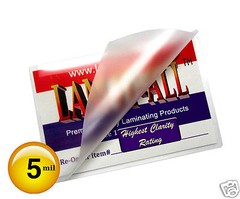 LAM-IT-ALL Hot 5 Mil Business Card Laminating Pouches 2.25 x 3.75 [100/pk] Clear