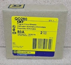 Square D QO280 Circuit Breaker 80 Amp 2 Pole NEW