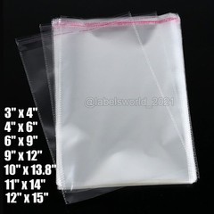 100/200/500 Clear Poly Bags OPP Cellophane Plastic Bags Self Adhesive Any Size