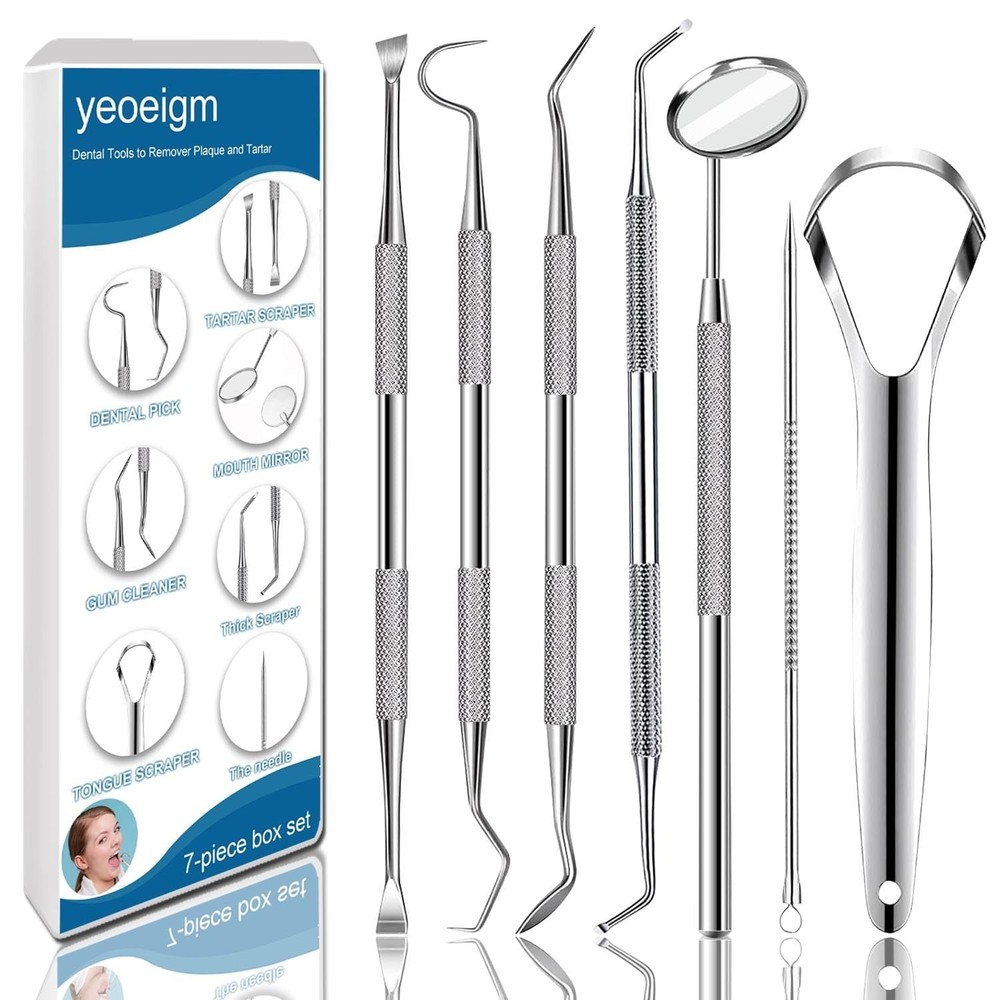 7pcs Dental Tools, Dental Pick Teeth Cleaning Tools Hygiene Kit, Professional