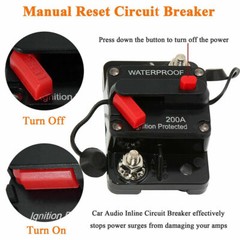 Waterproof Car Circuit Breaker Fuse Reset 30-300 Amp 12V-48V DC Car Boat Auto