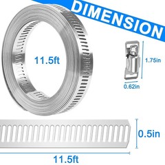 Adjustable Large Hose Clamps Worm Gear Stainless Steel Clamp Fasteners USA Sell