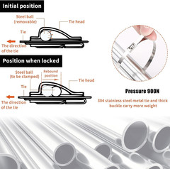 Metal Tie Wrap Gun Kit,Stainless Steel Cable Tie Gun and 100PCS 4.6 X 270Mm Stai