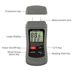 Digital LCD Wood Moisture Meter Detector Tester Wood Firewood Paper Cardboard