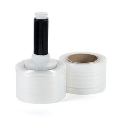 IDL Packaging 3″ Stretch Wrap Mini Roll, 700 feet, Rolls + Handle, Clear