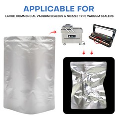 50/100pcs Mylar Bags 8.7Mil w/ Oxygen Absorbers Stand-Up Resealable Food Storage