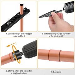 2PC Swaging Tube Expander Tool Drill Bit Set Air Conditioner Copper Pipe Flaring