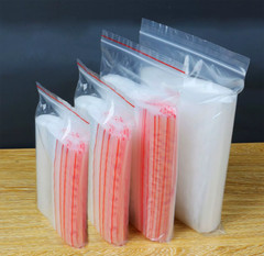 Clear PE Zip-lock Bags Plastic Grip Self Seal Resealable Food Grade Storage Bags