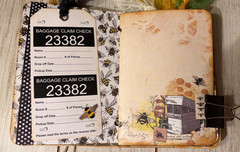 Junk Journal Handmade Booklet Book Vintage “Honey Bees” Pockets, Ephemera