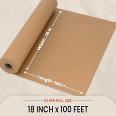 Brown Kraft Butcher Paper Roll – 18 Inch x 100 Feet – USA Made – Food-Grade Pape
