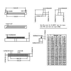 IDC Socket Double Row Female Header Cable Connector 1.27mm Pitch FC 6 / 8-50 Pin