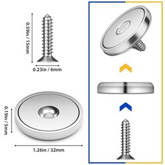 4 Pc or 8 Pc round Base Cup Magnet 100LBS Strong Rare Earth Magnet Heavy Duty