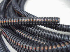 1/4-in x 20-ft Black Convoluted Poly Split Wiring Loom Cable Sleeving Tubing USA