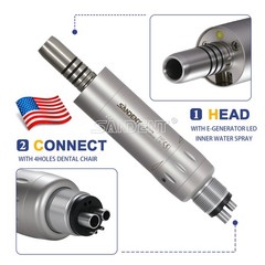 Dental E-generator LED Low Speed Air motor Handpiece 4Hole Internal Water Spray