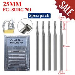 Dental Surgical Length Burs 701 High Speed Long Shank Carbide FG 5pcs/pack