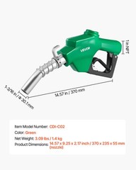 VEVOR 1 in NPT Automatic Fuel Nozzle 1-3/16 in Spout Auto Shut Off Diesel Nozzle
