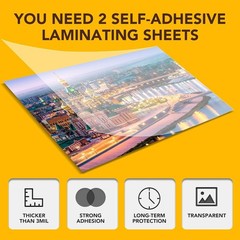 25 Pack Self Adhesive Laminating Sheets, 9 X 12 Inch, Clear Sticker Laminate She