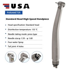 Dental High Speed LED E-generator Handpiece Standard Head 4 Spray 4H ASkeadnt sk