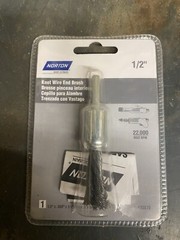 Norton 1/2″ Knot Wire End Brush .014″ Bristle 1/4″ Stem 38877 22,000 Max RPM