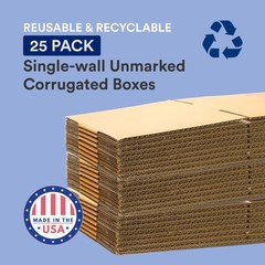 BOX USA 4x4x24 Tall Corrugated Boxes, Tall, 4L x 4W x 24H, Pack of 25 | Shipping