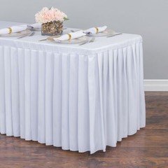4/ 6/ 8 ft. Fitted Poly Table Skirt for Banquet Table Wedding Event Catering