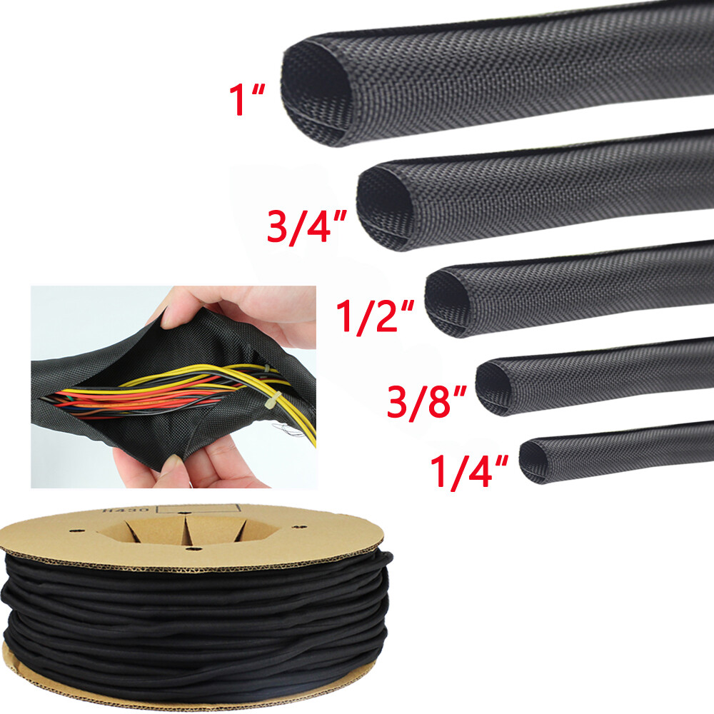 Braided Split Wire Loom Wrap Cable Sleeve Tube Harness Lot Sheathing Management