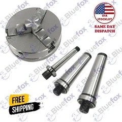 3 Jaw 2.5″ Self Centering Mini Lathe Chuck 65 mm & MT1 MT2 MT3 MT4 Shank Conditi