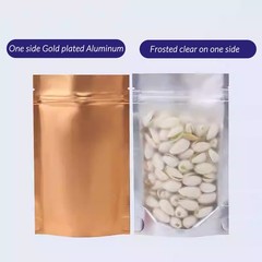 Window Matt Finish Foil Mylar Bag Stand Up Pouches Food Grade Heat Seal Zip Lock