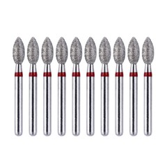 10Pcs Dental Diamond Burs FOOTBALL #368-023F FINE RED DEFEND Friction Grip