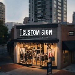 VΛ Custom Channel Letters Sign, 3D LED Storefront Logo Acrylic Metal PVC Signage