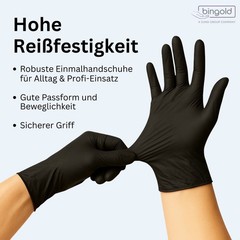 Bingold Disposable Gloves Nitrile 35BLACK, Black S Cardboard Cleaning Gloves