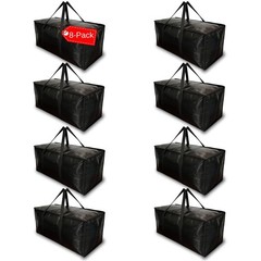 BAG-THAT! 8 – Pack Heavy Duty Large Moving Bags, with Strong Zipper and Comfo…
